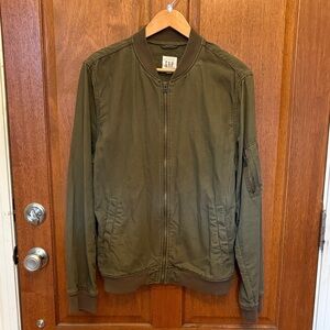 GAP Men's Olive Green Bomber Jacket Size L